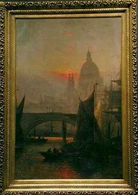Lot 2014 - A.R. Williams 19th Century CANAL AT SUNSET...