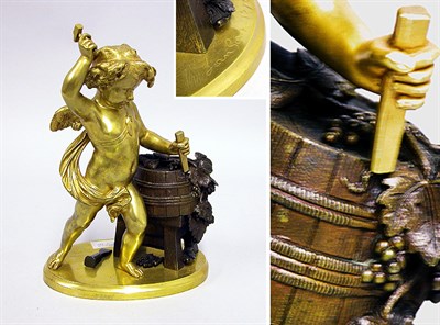Lot 2246 - Gilt-Bronze Sculpture of a Cherub After a...