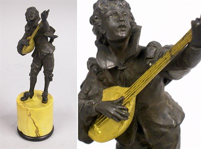 Lot 2465 - Patinated-Metal Sculpture of a Musician...
