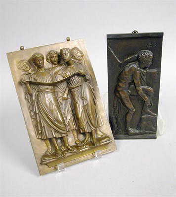 Lot 2463 - Two French Bronze Plaques One of a group of...