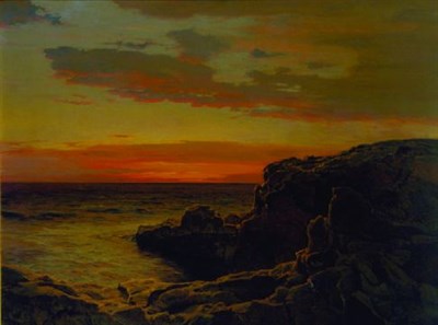 Lot 170 - Frederick Judd Waugh 1861-1940 GLOW OF DAWN...