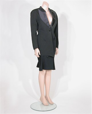 Lot 3603 - Thierry Mugler Black Wool Dinner Suit French,...