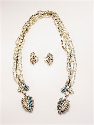 Lot 3075 - Haskell Fob Necklace and Earrings USA, late...
