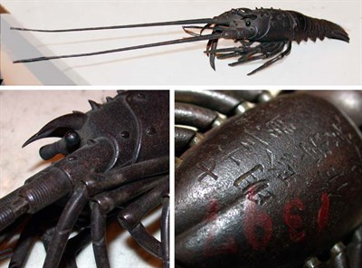 Lot 4230 - Japanese Reticulated Iron Model of a Crawfish...