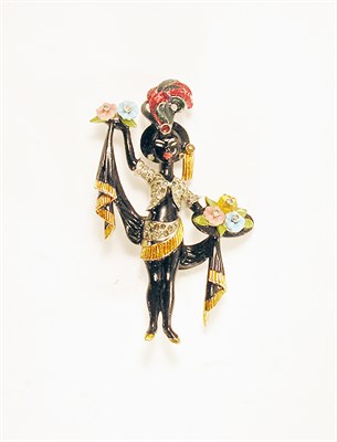 Lot 3071 - Mazer Bros Jeweled Woman Brooch USA, late...