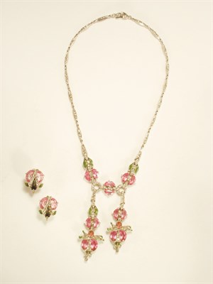 Lot 3104 - Set of Trifari Necklace and Earrings USA, late...