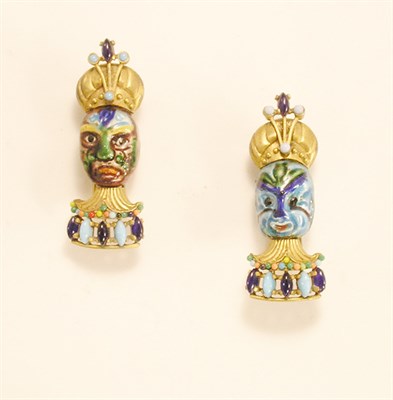 Lot 3066 - Pair of Two-Sided Face Clips USA, circa 1935...