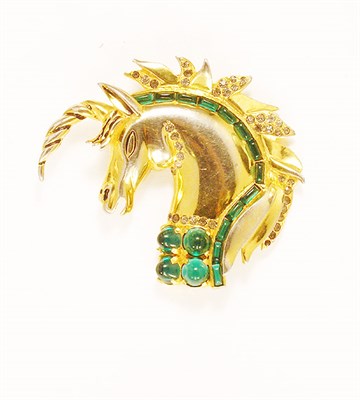Lot 3083 - Carnegie Unicorn Pin USA, circa 1940 Gold...