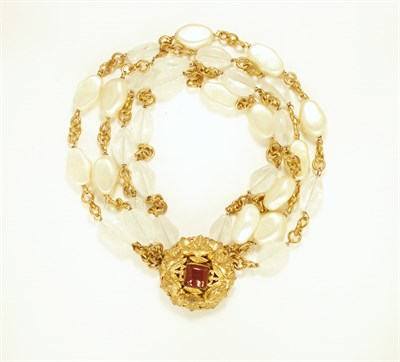 Lot 3271 - Chanel Double Strand Collar with Pendant Karl...