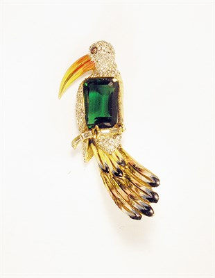 Lot 3123 - Coro Toucan Pin USA, early 1943 Gold plated...