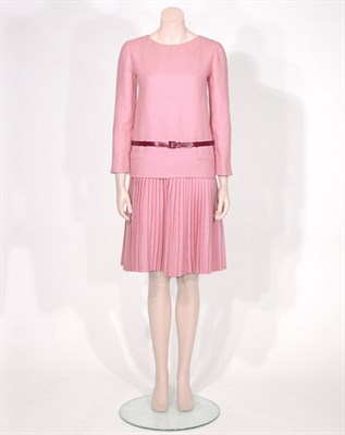 Lot 3501 - Norell Pink Wool Day Dress American, 1966...
