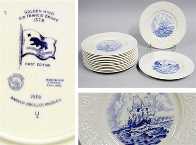 Lot 2275 - Set of Fourteen Wedgwood Transfer Decorated...