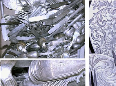 Lot 2181 - Group of Silver and Other Flatware 19th...
