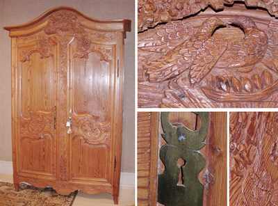 Lot 2321 - Provincial Louis XV Style Carved Pine Two-Door...
