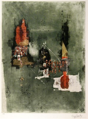 Lot 1206 - Johnny Friedlaender COMPOSITION SUR FOND VERT...