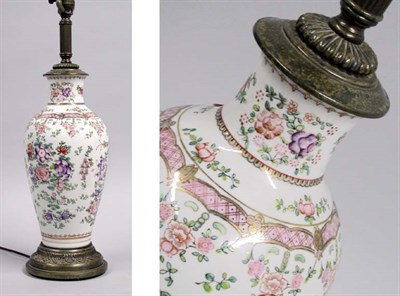 Lot 2327 - Samson Style Famille Rose Vase Mounted as a Lamp
