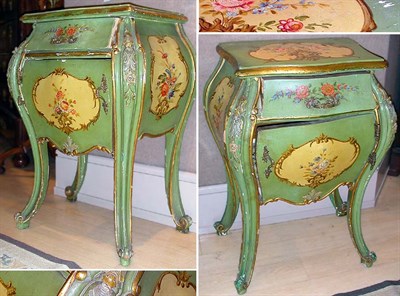 Lot 446 - Pair of Rococo Style Polychrome Painted Night...