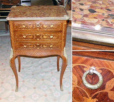 Lot 590 - Transitional Louis XV/XVI Style Marble Top...