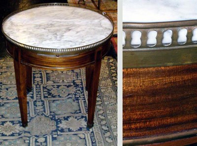 Lot 204 - Louis XVI Style Marble Top Bouillotte Table