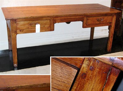 Lot 2589 - Provincial Style Fruitwood Two-Drawer Writing...