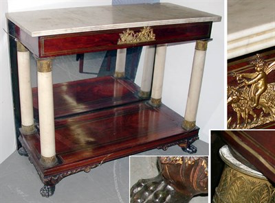 Lot 2252 - Classical Brass Inlaid Rosewood Pier Table...