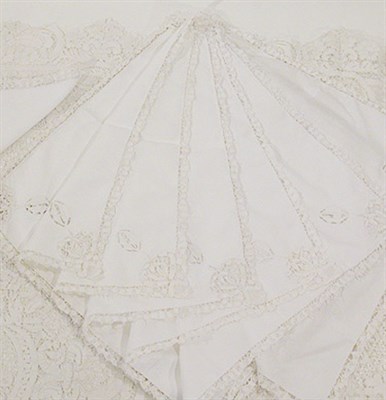 Lot 3833 - Point de Venise Tablecloth and Napkins Chinese,...