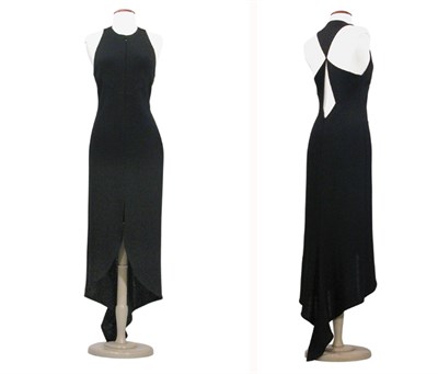 Lot 3607 - Geoffrey Beene Black Wool Jersey Evening Dress...