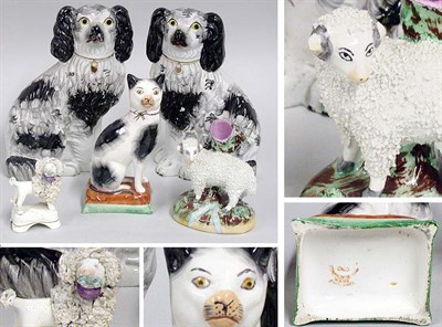 Lot 2121 - Pair of Staffordshire Pottery Black and White...