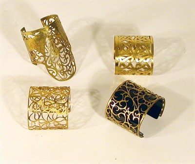 Lot 3373 - Group of Gourdji Handmade Brass Filigree Cuffs...