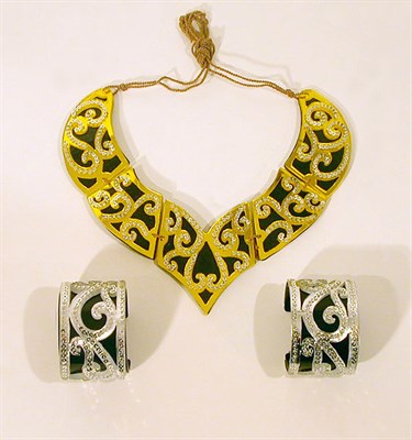 Lot 3372 - Gourdji Handmade Sequin Embroidered Collar and...