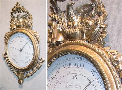 Lot 2251 - Louis XVI Carved and Gilt-Wood Barometer...