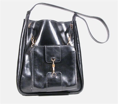 Lot 3751 - Hermes Black Leather Kilt Bag French, late...