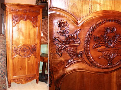 Lot 2425 - Provincial Louis XV Style Walnut Armoire