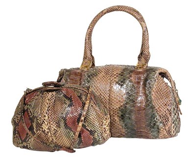 Lot 3710 - Judith Leiber Snakeskin Handbag Pouched onto...