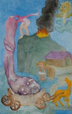 Lot 55 - Ken Kiff British, 1935-2001 LONG HEAD Painted...