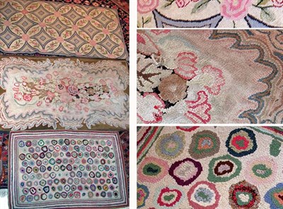 Lot 2083 - Three Hooked Rugs 20th Century Including two...