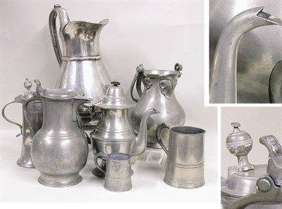 Lot 2074 - Miscellaneous Group of Pewter Articles 19th...