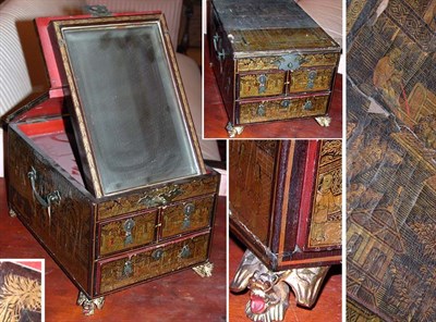 Lot 2253 - Chinese Export Gilt Decorated Black Lacquered...
