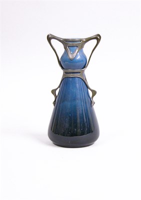 Lot 2615 - Austrian Art Nouveau Pewter Mounted Ceramic...