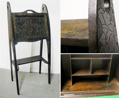 Lot 2618 - Art Nouveau Stained and Carved Wood Writing...
