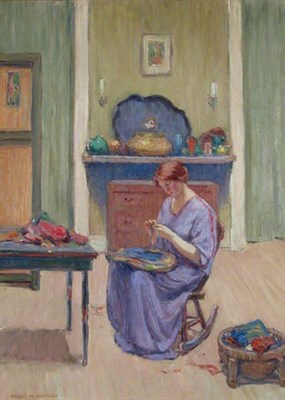 Lot 224 - Agnes Millen Richmond 1870-1964 BRAIDING A RUG...