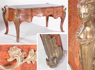Lot 2400 - Louis XV Style Brass Mounted Parquetry Inlaid...