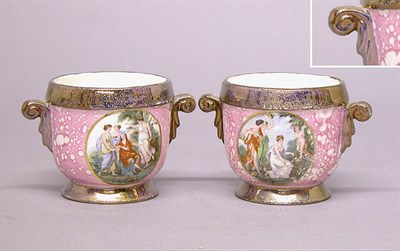 Lot 2369 - Pair of Copper Lustreware Cachepots Each of...