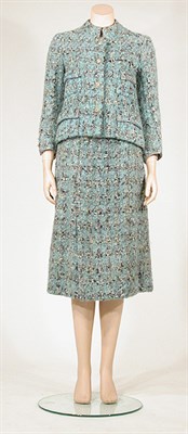 Lot 3525A - Chanel Style Tweed Jacket and Dress Ensemble...
