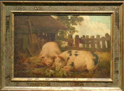 Lot 2050 - Circle of George Morland PIGS IN A STY Bears...
