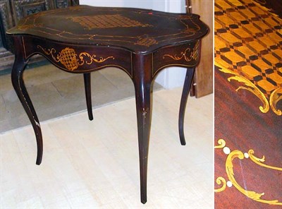 Lot 244 - Victorian Mother-of-Pearl Inlaid Walnut Center...