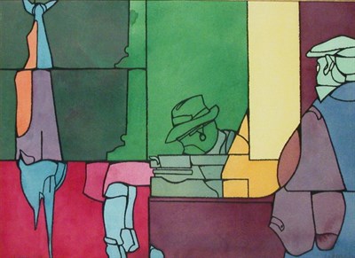 Lot 66 - Valerio Adami Italian, b.1935 L'ESPADON Signed...