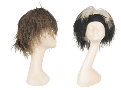 Lot 3665A - Two Jean Barthet Feather Hats French, late...