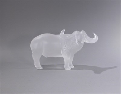 Lot 2506 - Lalique Frosted Glass Water Buffalo In...