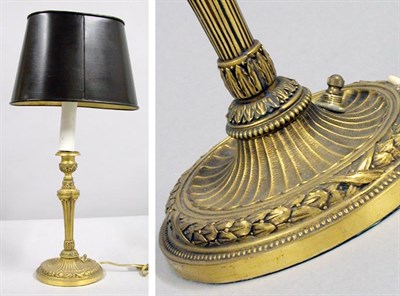 Lot 2354 - Empire Style Bouillotte Lamp with Tole Shade...